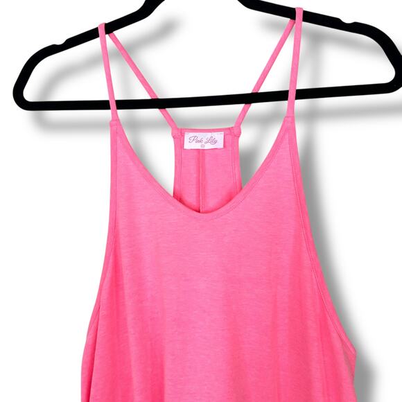 Pink Lily NWT Day In The Life Neon Pink Slouchy Relaxed Fit Dropped Jumpsuit XS - Picture 9 of 10